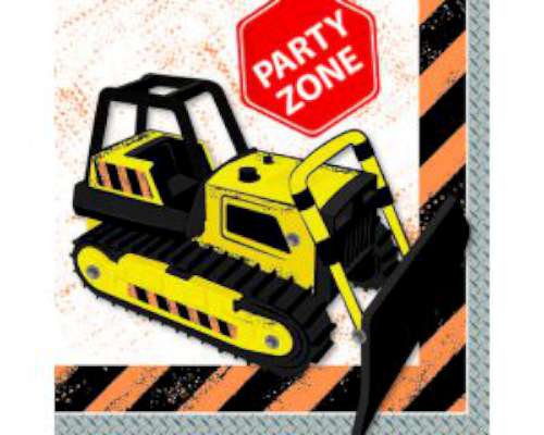 Construction Party Zone Napkins - Click Image to Close